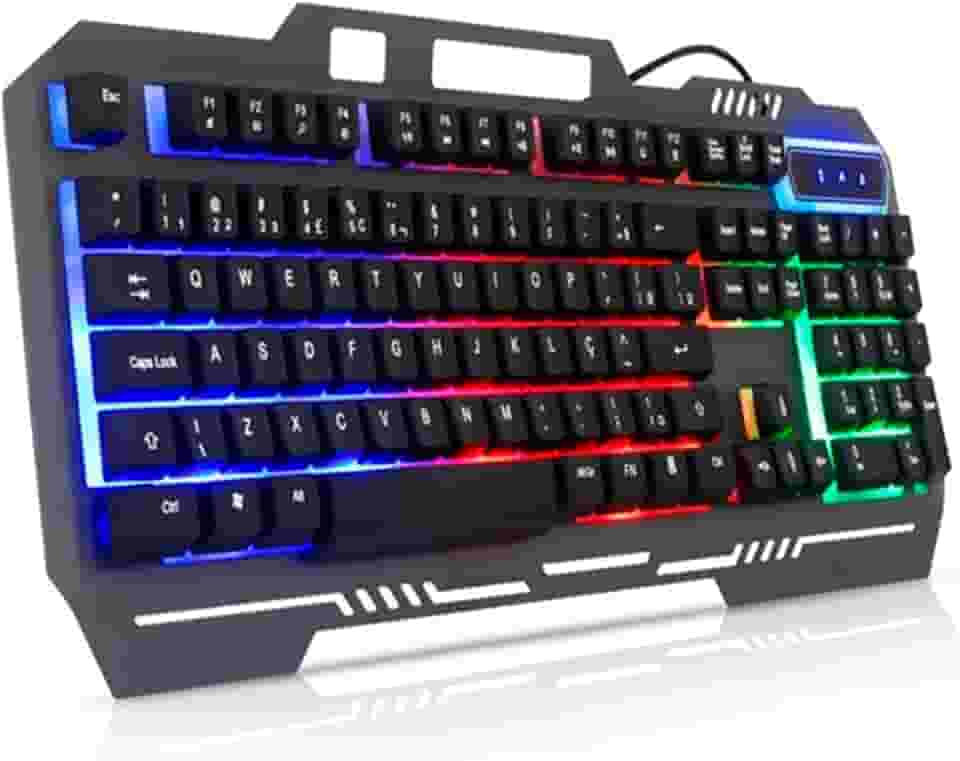 Teclado Gamer semi mecanico abnt2 para pc computador ps4 notebook iluminado led usb de metal