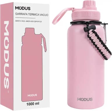 MODUS Garrafa Térmica Esportiva De Aço Inoxidável Com Isolamento A Vácuo De 1000ML (Rosa)
