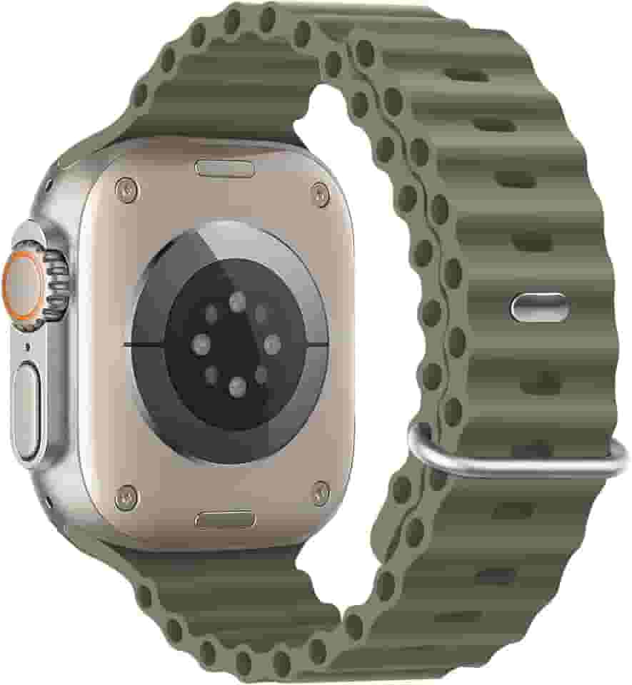 Pulseira esportiva de silicone Ocean – compatível com Apple Watch Ultra 2/Ultra de 49 mm, 45 mm, 44 mm e 42 mm, para iWatch Ultra 2, iWatch Ultra séries SE 9/8/7/6/5/4