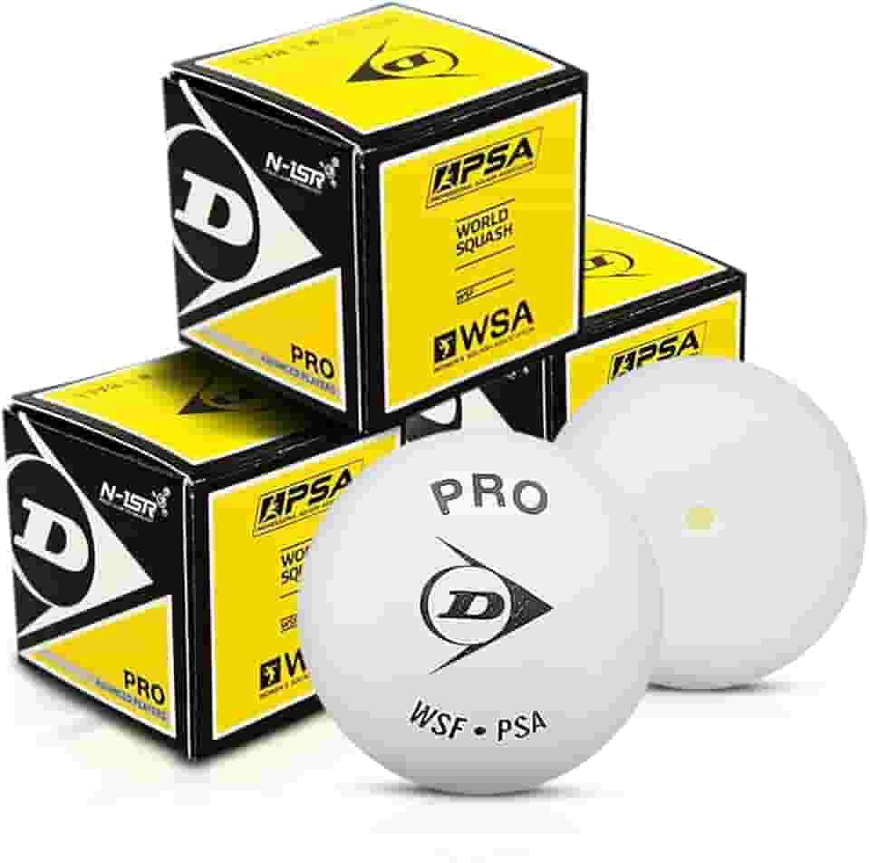 Dunlop White Pro Squash Ball - 3 bolas