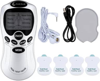 Aparelho TENS de Eletroestimulação para Fisioterapia - Portátil e Eficiente para Alívio de Dores Musculares, Massageador Muscular Acupuntura - 4 eletrodos (110v/220v) – Premium