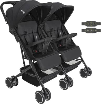 Carrinho Kiddo para Gemeos Duplo Mascote Preto