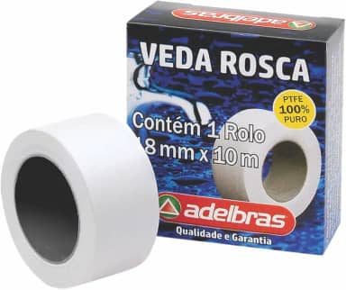 Fita Veda Rosca, Adelbras, 18mmx10m