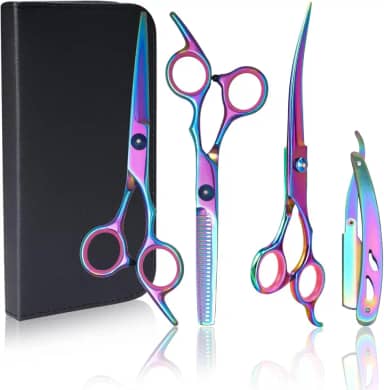 Namoat Tesoura Profissional Cabeleireiro, Tesoura De Cabelo, Tesoura De Cortar Cabelo, Kit Barbeiro Colorido