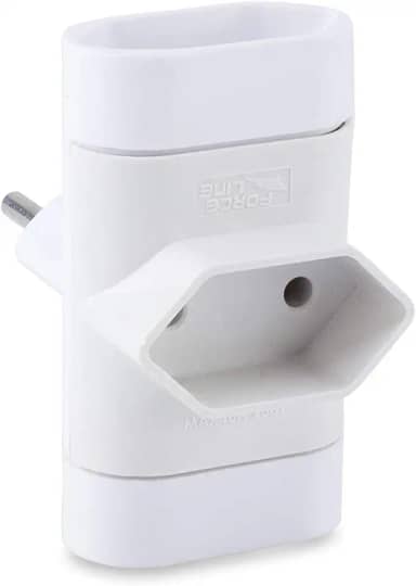 Adaptador Para Tomada Pino Multiplicador Bipolar Branco, Force Line, 0180100015