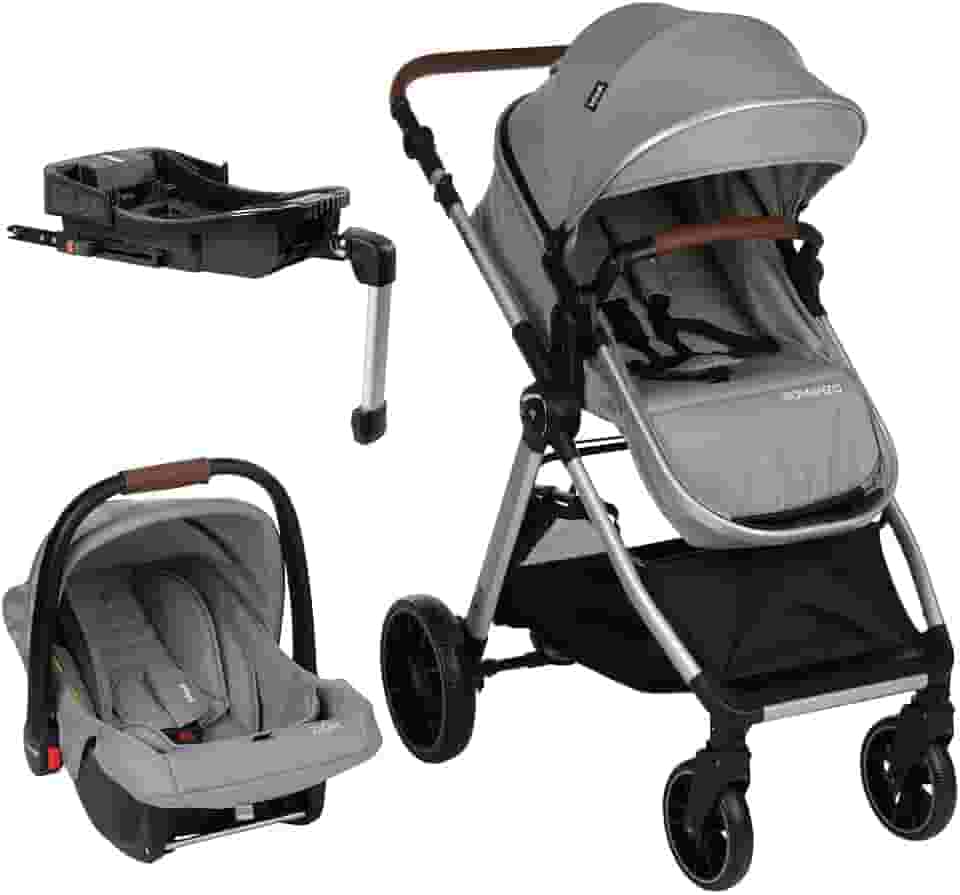 Travel System Infanti, Romanzo Trio, com Isofix, Cinza Granizo
