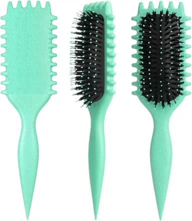 Escova Finalizadora para Cabelos Cacheados e Ondulados – Reduz Frizz, Desembaraça Suavemente e Define os Fios Sem Quebrar