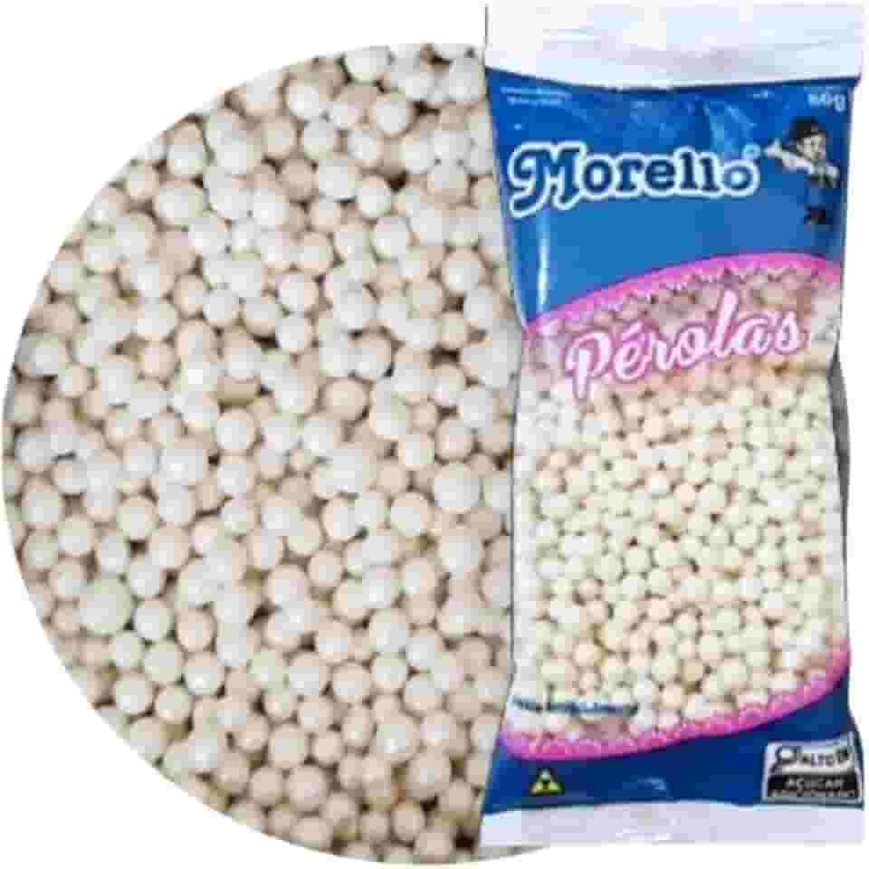 Pérolas de Açúcar para Confeitaria e Panificação 60g (Branco Perolado)