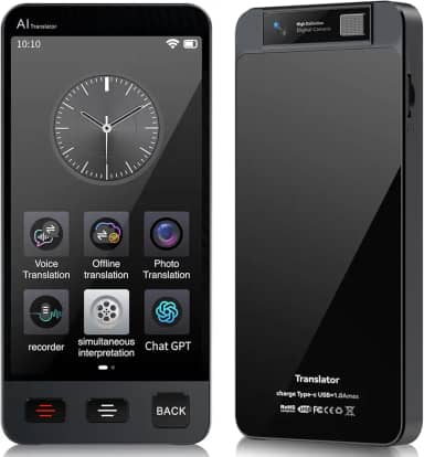Dispositivo tradutor de idiomas offline, Tradutor instantâneo M80 ChatGPT sem necessidade de WiFi, tradução de voz em tempo real bidirecional, gravação e foto AI Tradutor para viagens de aprendizagem