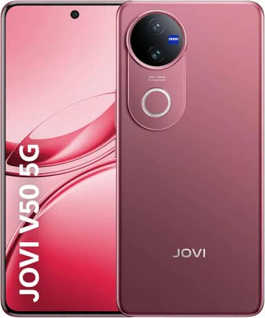 Smartphone JOVI V50 5G 512GB 12GB RAM, Câmeras ZEISS 50MP OIS. AMOLED 120Hz, Bateria 6000mAh, Carregamento Rápido 90W, Snapdragon 7 Gen3, Android 15, Vermelho Âncora