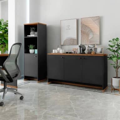 Kit Sala Jantar E Estar Aparador 3 Portas E Livreiro Berlin - ViaNossa