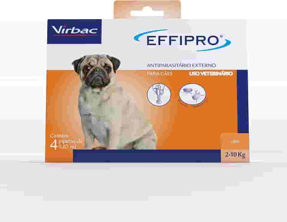 Virbac Effipro Antipulgas e Carrapatos para Cães de 2 kg a 10 kg com 4 Pipetas