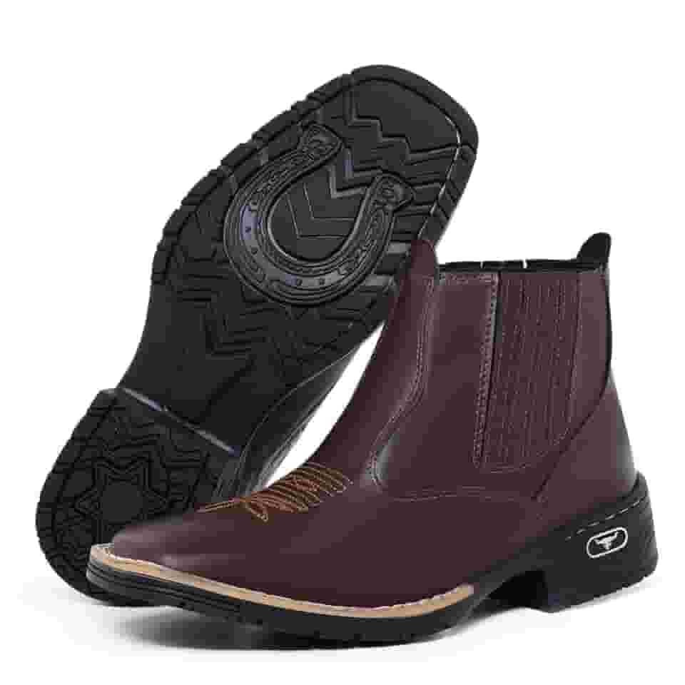 Bota Texana Botina Masculina Country Chelsea Cano Baixo