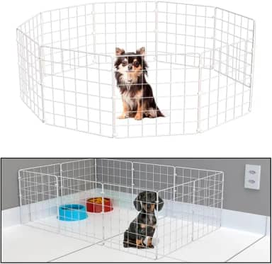 Cercadinho Pet Dobravel Móvel Articulado Cachorro Pequeno Porte Gato 10 Telas 30cm Branco