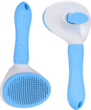 Escova de cabelo para cães e gatos e coelhos, pente de metal para cães e gatos – Fácil de remover o subpelo solto, ferramenta de massagem para animais de estimação adequada para animais de estimação