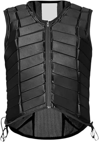 Resistente a impactos – Equipamento de segurança de poliéster leve para equitação, colete de proteção para equitação – Design de zíper fácil, disponível em 6 tamanhos, preto, tamanho único