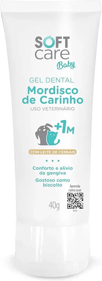 Gel Dental Mordisco De Carinho Soft Care Baby 40g - Para Filhotes de Cães e Gatos (a partir de 1 mês) Para gengiva dos pets