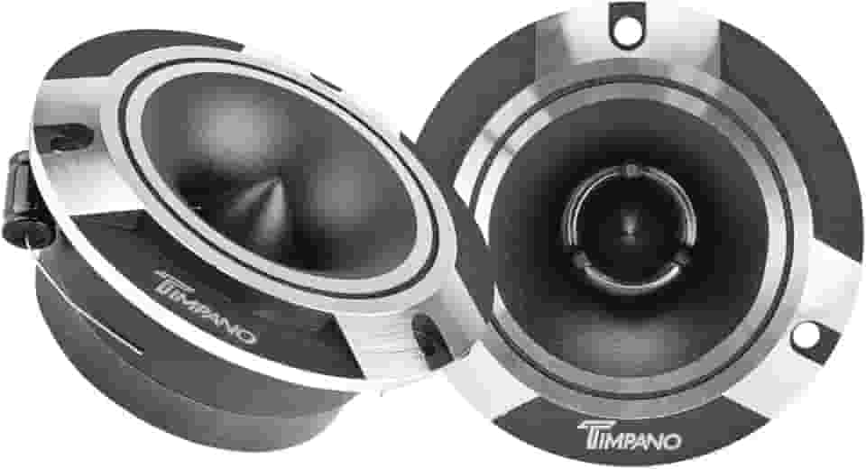 Timpano ST2 Chrome Slim Super Tweeter, 600 Watts 4 Ohm, 105 dB, 3.85" Cromado, Tweeters de Carro Profissional