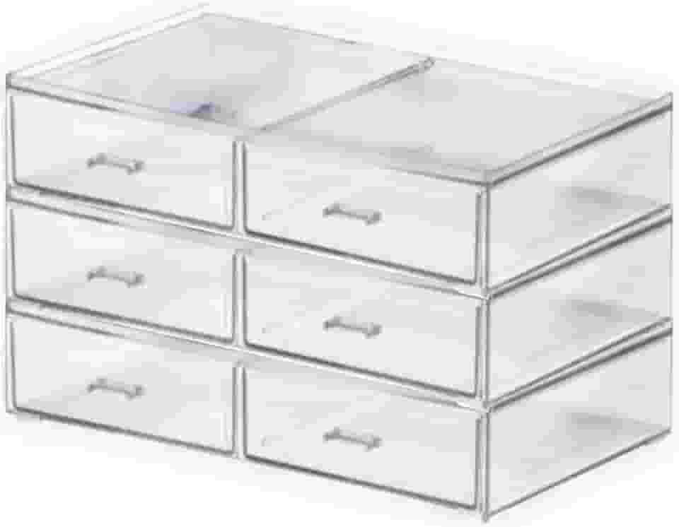 Caixa Organizadora Em Acrilico Com 6 Gavetas Make E Multiuso