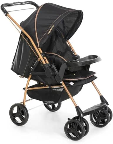 Carrinho de Bebê Galzerano Milano Reversível III 1018 Preto Golden