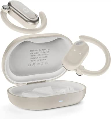 Basike Fone de Ouvido Bluetooth 5.4 OWS, Fone de Ouvido Sem Fio Esportivo HiFi Estéreo Som, IPX4 à Prova D'Água, Redução de Ruído ENC, 30h de Autonomia e Case Voz para Corrida e Exercícios (Rosa)