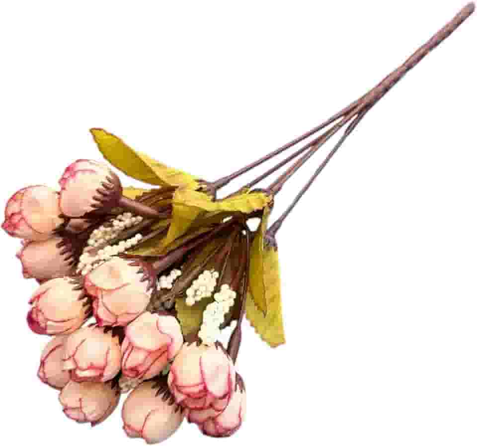 Buquê de Mini Botões de Flores Com Folhagens Mosquitinhos Artificial (Rosa-claro)