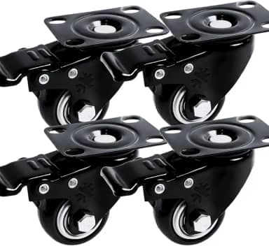 4 Rodinhas Rodízio Anti-risco Giratória Roda Reforçada 400kg (Preto)