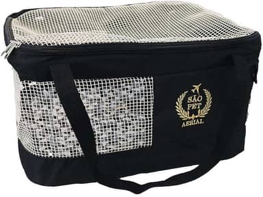 São Pet Bolsa Aerial Para Transporte De Cães E Gatos Em Avião - 43 Cm X 32 Cm X 24 Cm - Preta