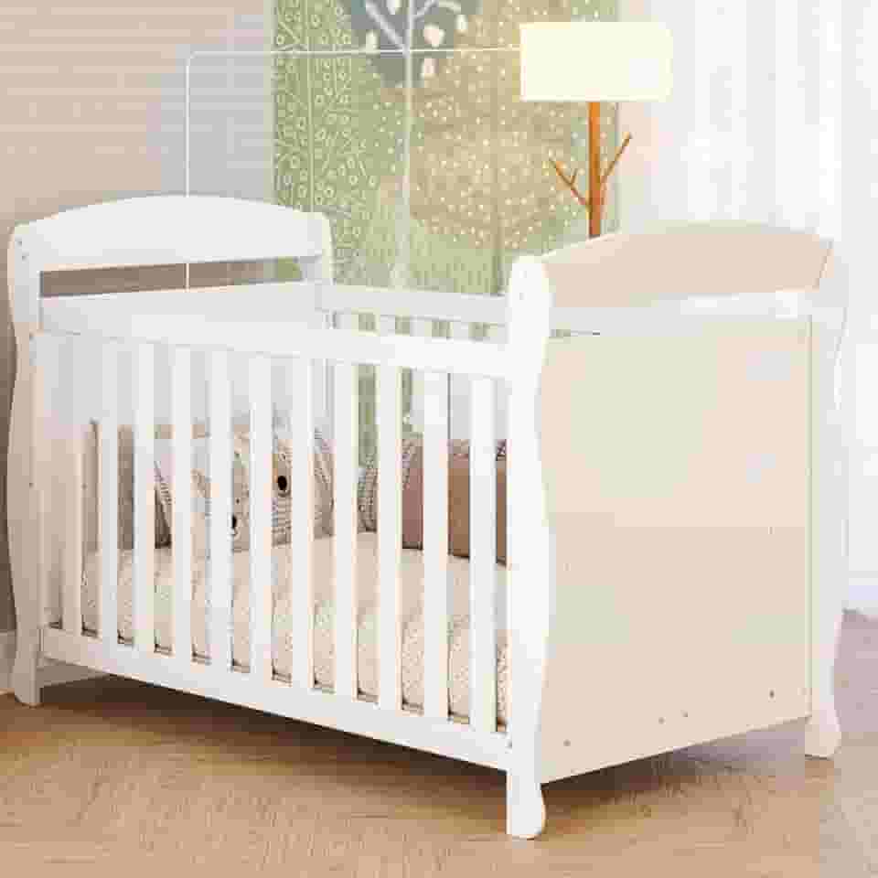 Berço Americano Marquesa 100% Mdf Multifuncional 3 em 1 Branco Carvalho Móveis Peroba Branco Brilho