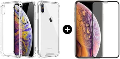 Película De Vidro 3D Tela Toda Para iPhone + Capa Capinha Case (iPhone X/XS)