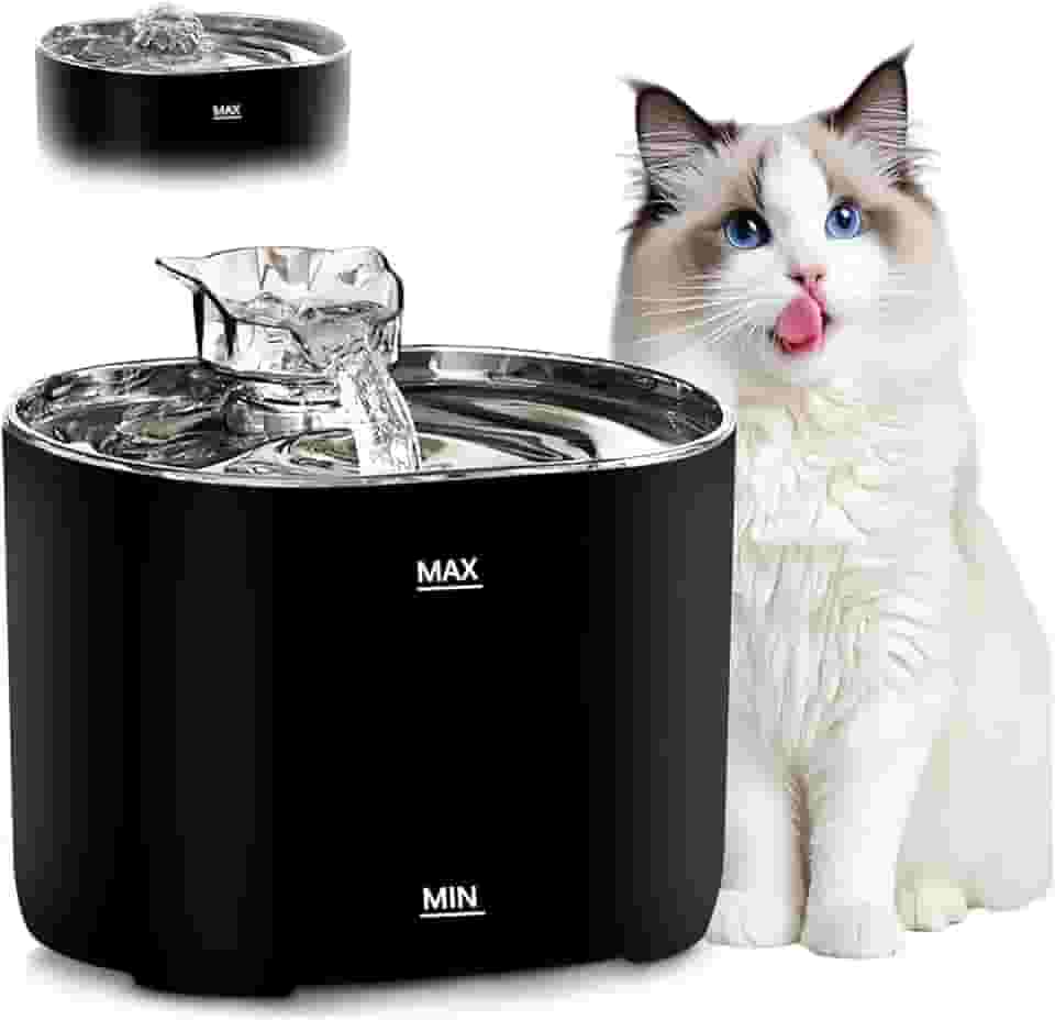Bebedouro Gato Fonte Agua Pet Cães Silenciosa Fonte Gato com Filtro e Carregador Comedouros Bebedouros Acessórios Pet para Animais Estimação, 2.2L
