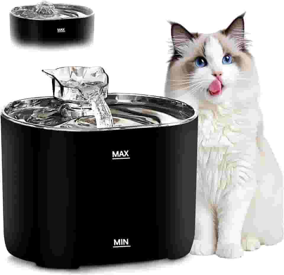 Bebedouro Gato Fonte Agua Pet Cães Silenciosa Fonte Gato com Filtro e Carregador Comedouros Bebedouros Acessórios Pet para Animais Estimação, 2.2L