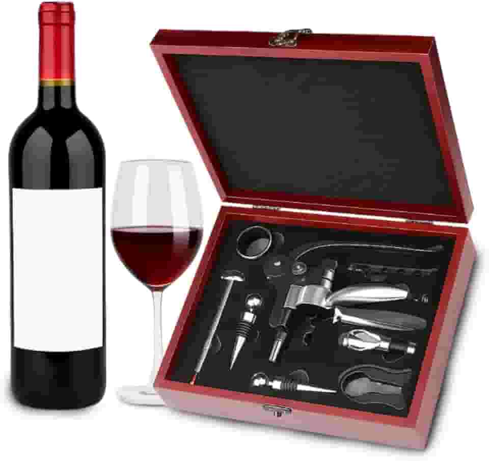 Kit Abridor De Vinho Saca Rolhas Maleta 9 Pçs Sommelier
