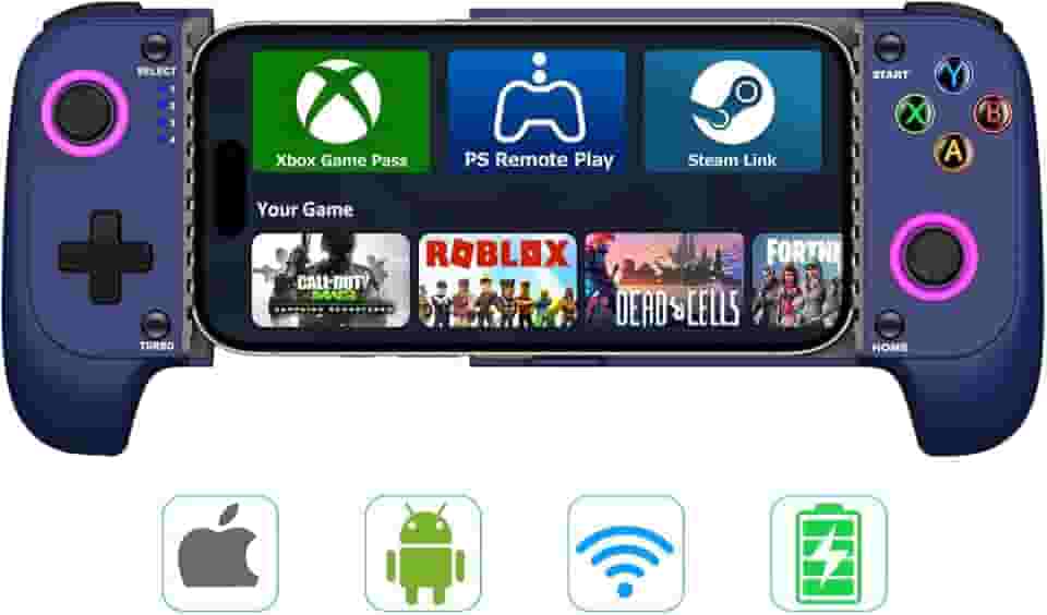 【Anti - Drift & Fast - Connect】 Wireless Game Controller for iPhone/Android | Hall Effect Joysticks Phone Controller | Ideal for Cloud Gaming, PUBG, Roblox, Call of Duty Mobile Gamers, Christmas