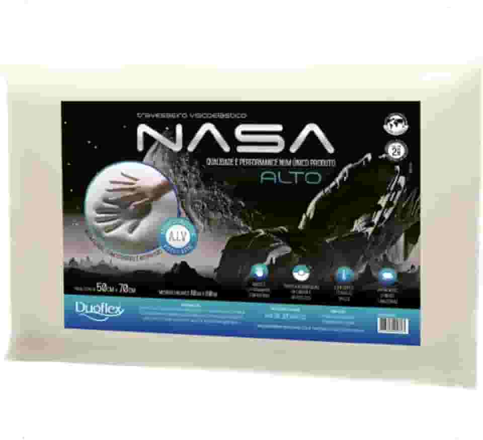 Travesseiro Nasa-X Alto Duoflex Bege Para fronha 50cmx70cm Espuma 100% poliuretano