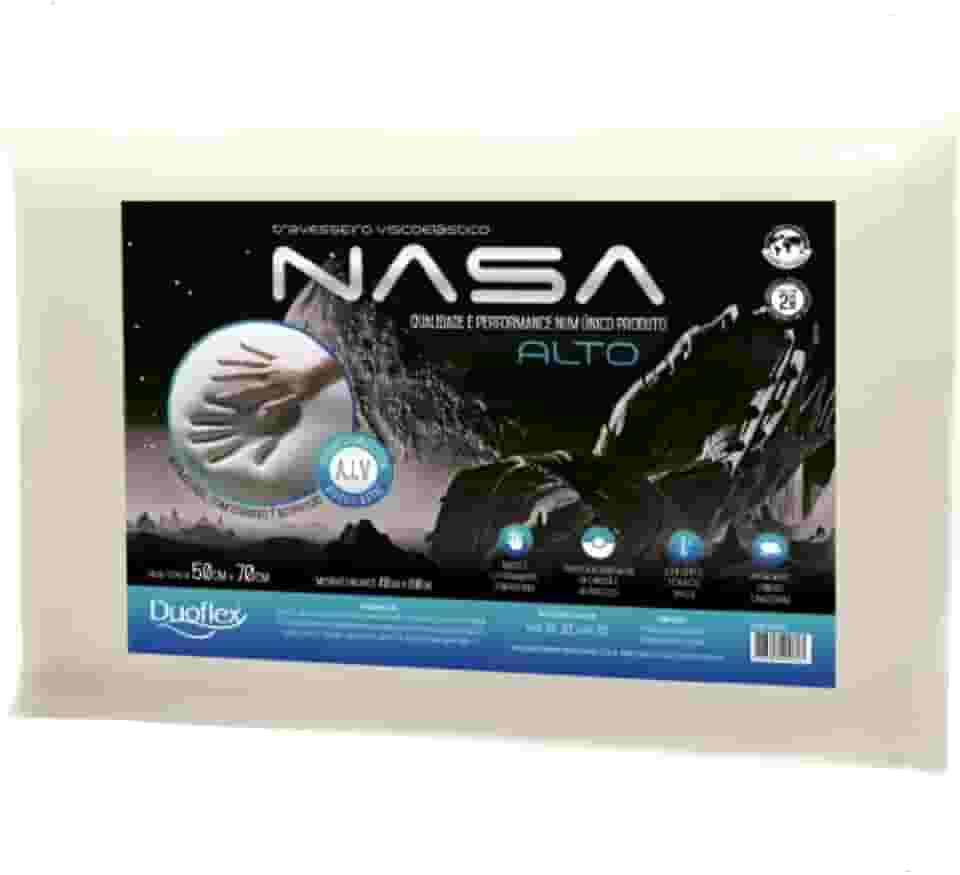 Travesseiro Nasa-X Alto Duoflex Bege Para fronha 50cmx70cm Espuma 100% poliuretano