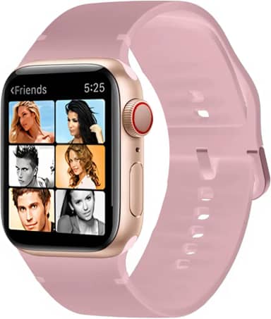 Relógio Smartwatch 43mm Bluetooth com Chamadas, Tela Full Touch, 100 Modos Esportivos, Monitor Cardíaco, Sono e Calorias – Relógio Inteligente Unissex (Rosa)