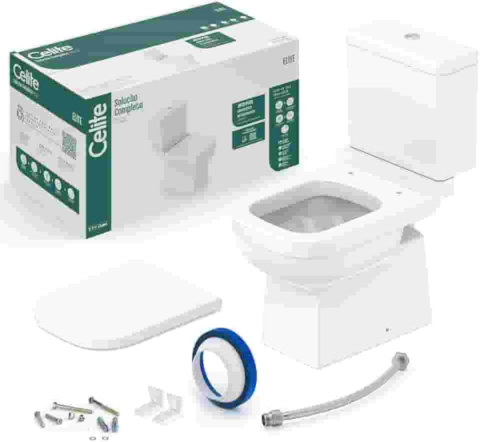 Kit de Bacia com Caixa Acoplada e Itens de Instalação Elite Celite