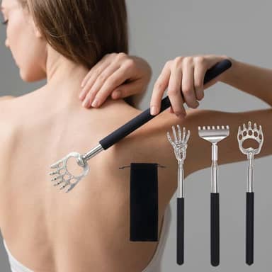 Conjunto de massageador de cabeça manual com 3 ferramentas e bolsa em forma, kit de ferramentas de relaxamento do couro cabeludo para adultos, homens, mulheres, itens essenciais de viagem, presente