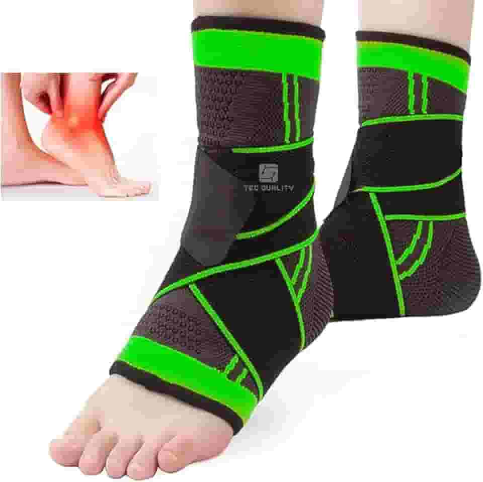 Kit 2 Tornozeleiras Compressão Ortopédica Ajustável Esportiva | Suporte e Estabilidade para Tornozelo | Alívio de Dor, Entorse e Esporão | Elástica, Forte, Imobilizadora e Protetora com Tiras Estabilizadoras Premium TecQuality