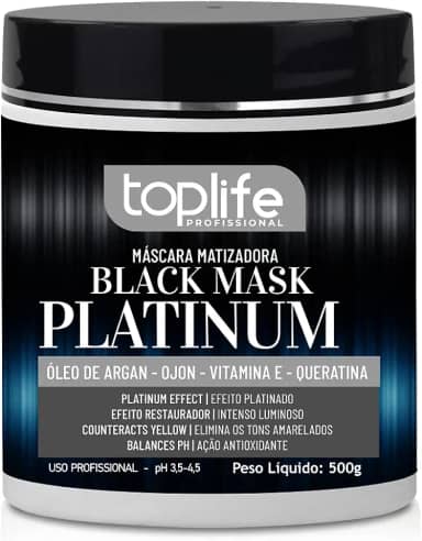 Máscara Capilar Matizadora Black Platinum Toplife Profissional 500g