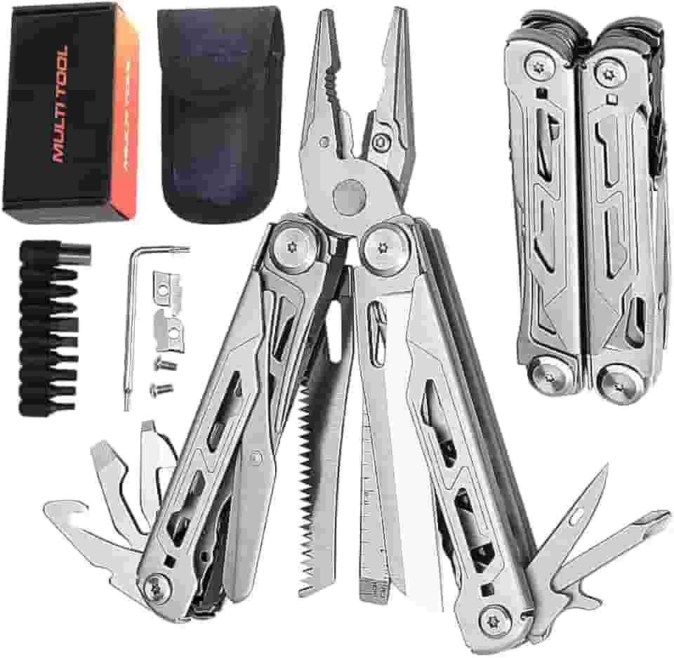 Multitool, 28em 1 Alicate Multifuncional, Ferramenta MúLtipla, Aço Inoxidável Multiferramenta, Presente para Homens, Kit de Ferramentas de Acampamento Versátil, Canivete Suiço, Canivete Multiuso