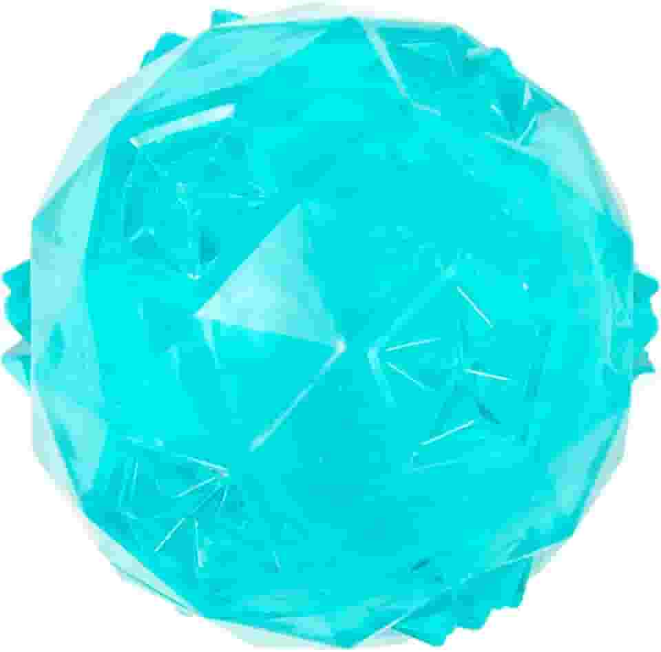 Jambo Pet, Bola TPR Diamond, Com Efeito Sonoro, Ideal Para Cães, Flexível e Macio Para a Mordida, Reduz Estresse, Tamanho e Cores Sortidas (Grande, Azul)