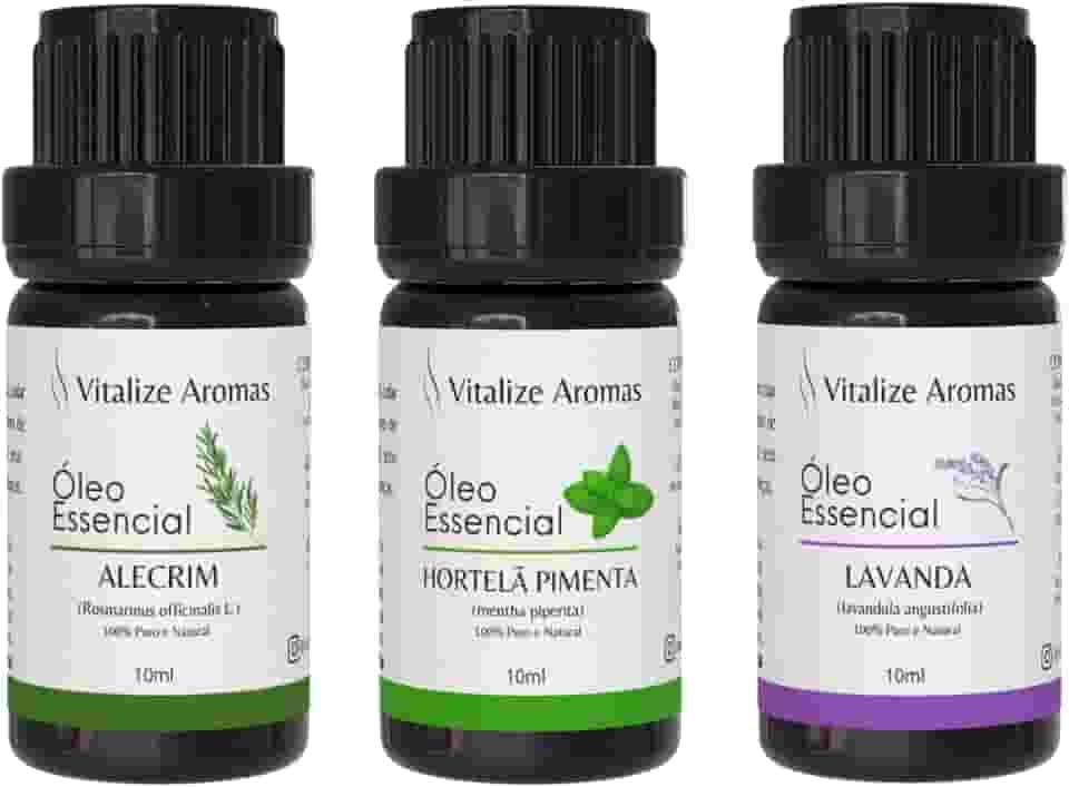 Kit Óleos Essenciais Lavanda, Hortelã Pimenta e Alecrim - Vitalize Aromas