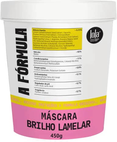 A FORMULA - Máscara Capilar Lola Cosmetics 450G