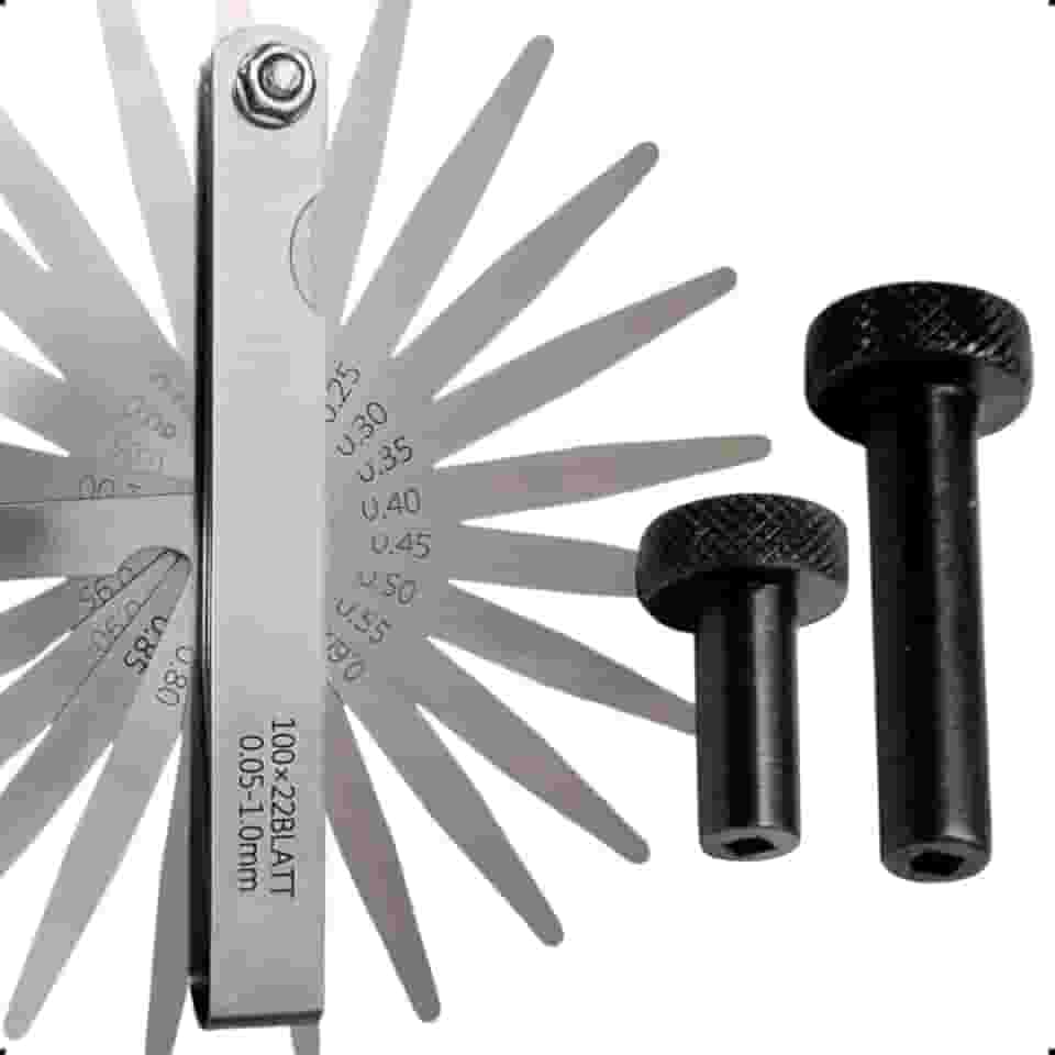 Calibrador de Folga para Válvulas com 22 Lâminas – Regulagem Curto e Longo para Carros e Motos