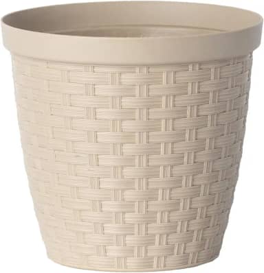 Cr12Ct - Cachepo Rattan Cinza Taupe 12X11Cm 0,8L