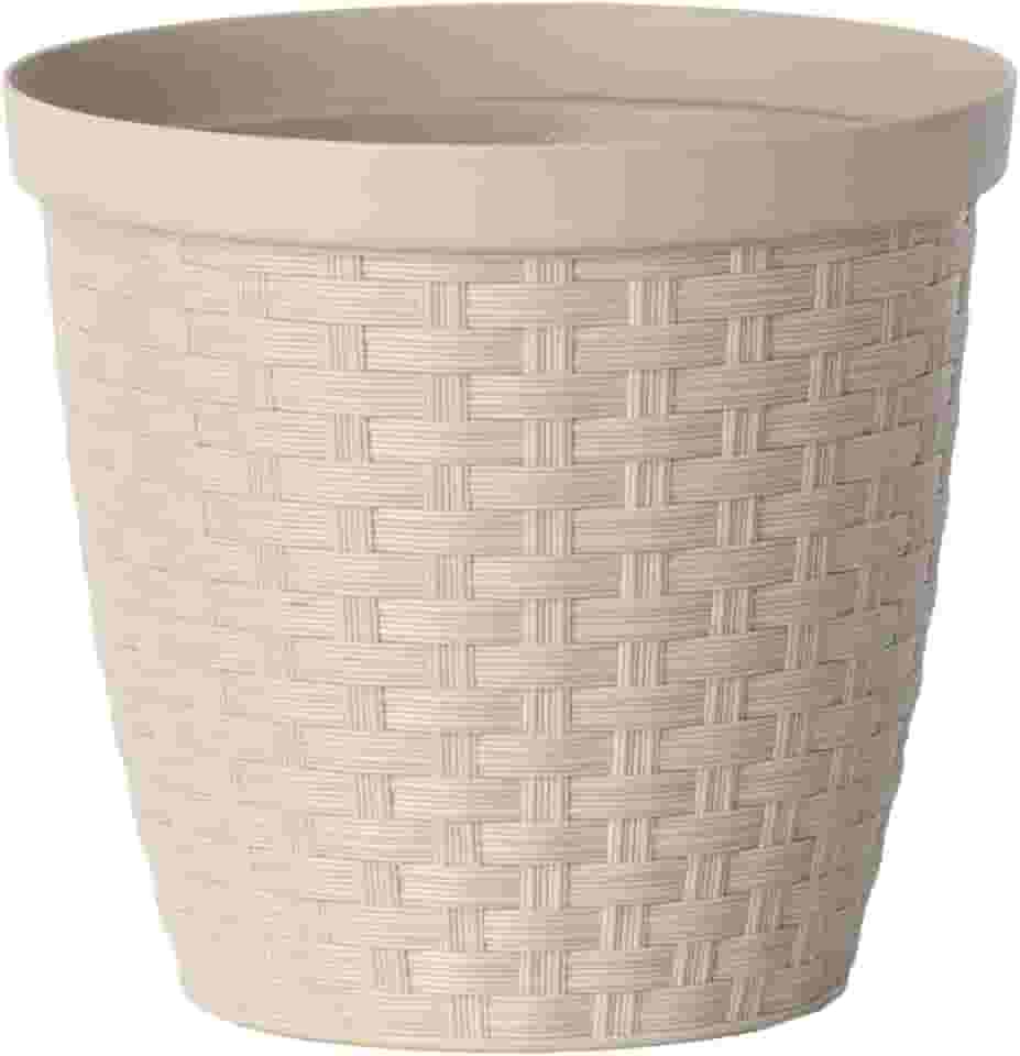 Cr12Ct - Cachepo Rattan Cinza Taupe 12X11Cm 0,8L