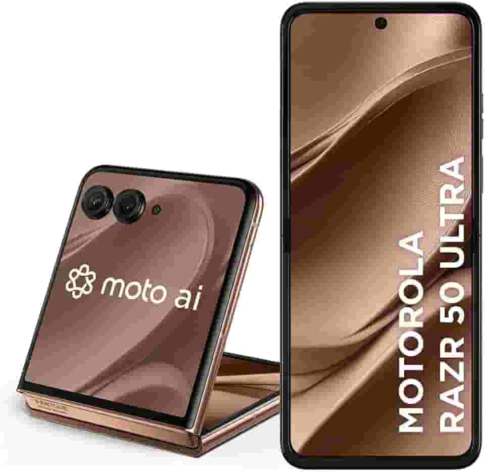 Smartphone Motorola Razr 50 Ultra - 512GB 24GB (12GB RAM+12GB Ram Boost) Tela dobrável 6,9" pOLED e externa 4” Moto AI camera IPX8 Mocha Mousse