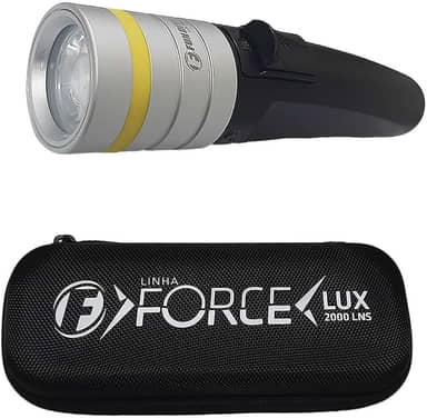 Lanterna de Mergulho LUX 2000 Lumens, Resistente à Água IPX-8 100m, LED de Alta Potência, 4 Modos de Iluminação, Bateria Recarregável, para Mergulho e Atividades ao Ar Livre (Preto)
